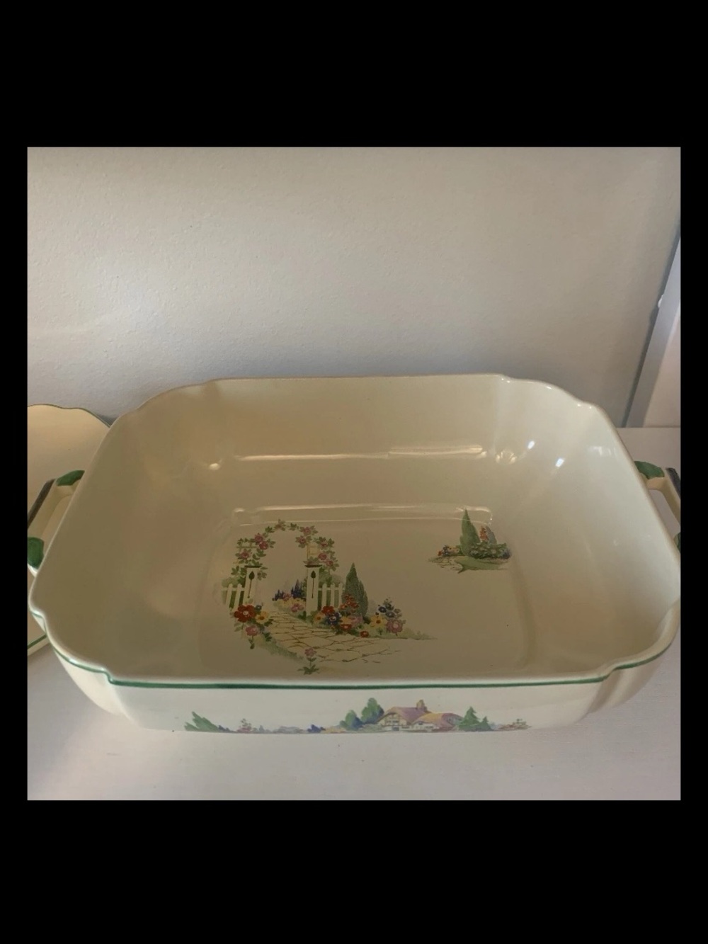Rare Homer Laughlin English Garden Casserole Dish w/Lid C-4 Century Shape - Picture 9 of 16